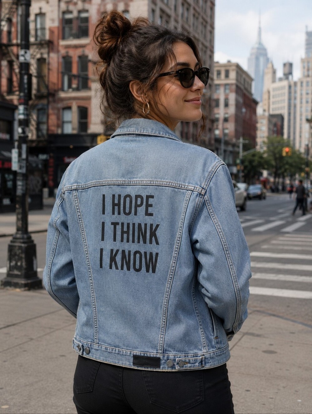 Zadig & Voltaire Kase Denim Hope, Think, Know Jean Jacket Small  Light Blue
